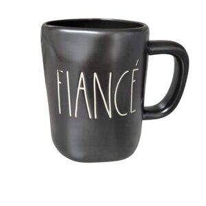 Rae Dunn "FIANCE" Black Coffee Tea Mug Cup
